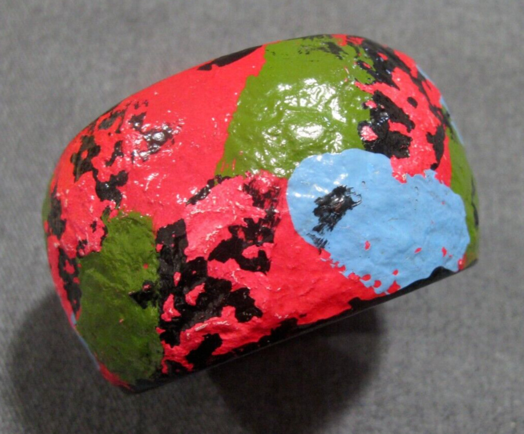 Vintage boho artsy cardboard tape roll papier mache color splash bracelet bangle