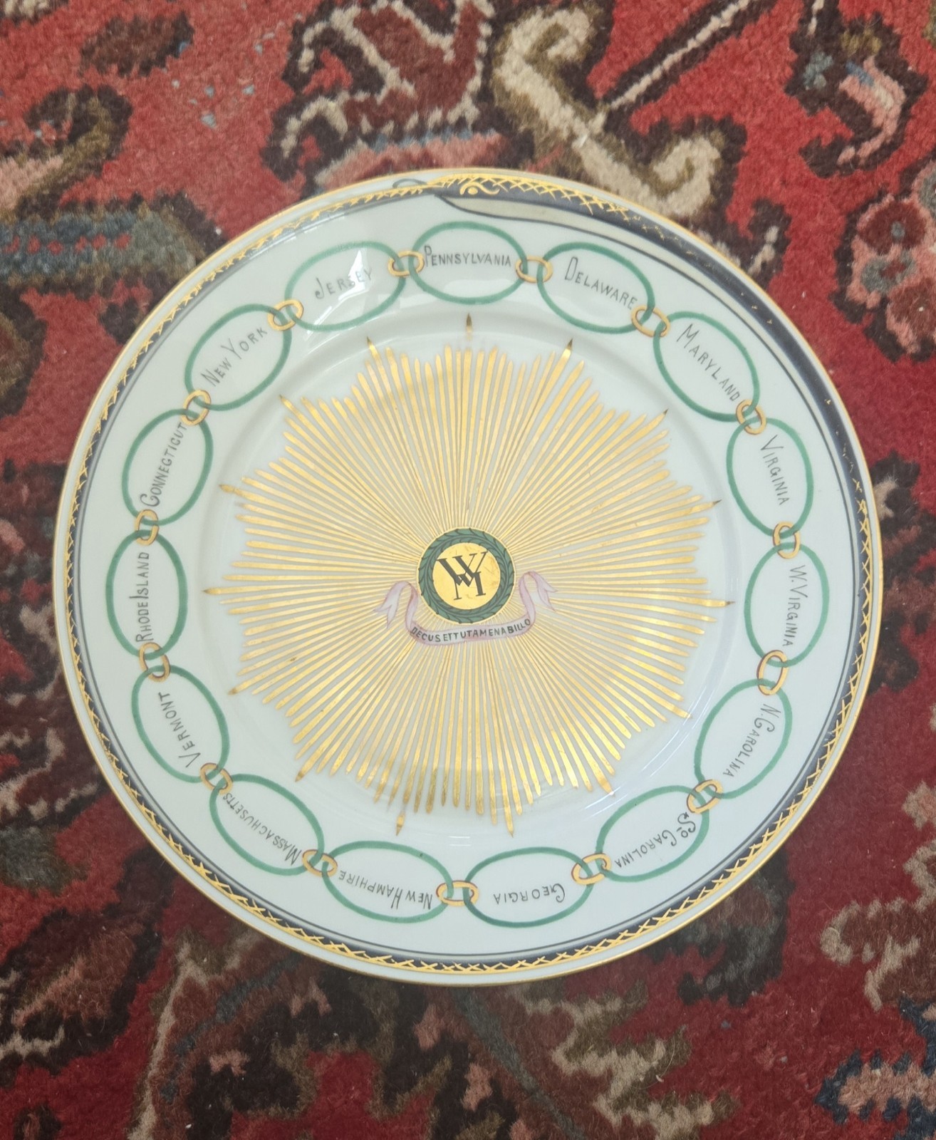 One Martha Washington First 15 States Plate By Krautheim Of Selb Bavaria 