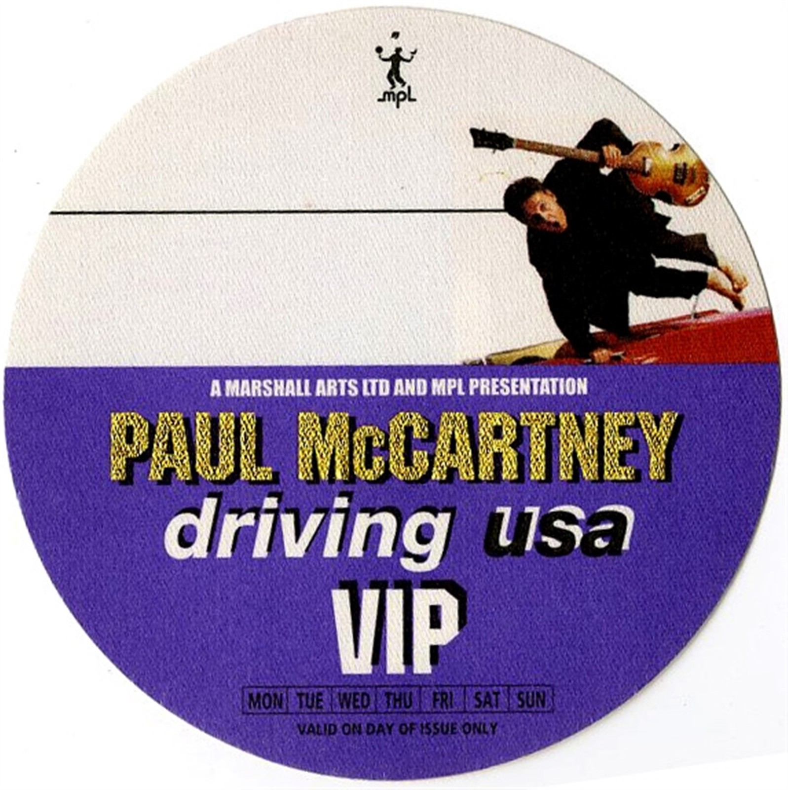 Paul McCartney 2002 Driving Rain Concert Tour VIP Backstage Pass