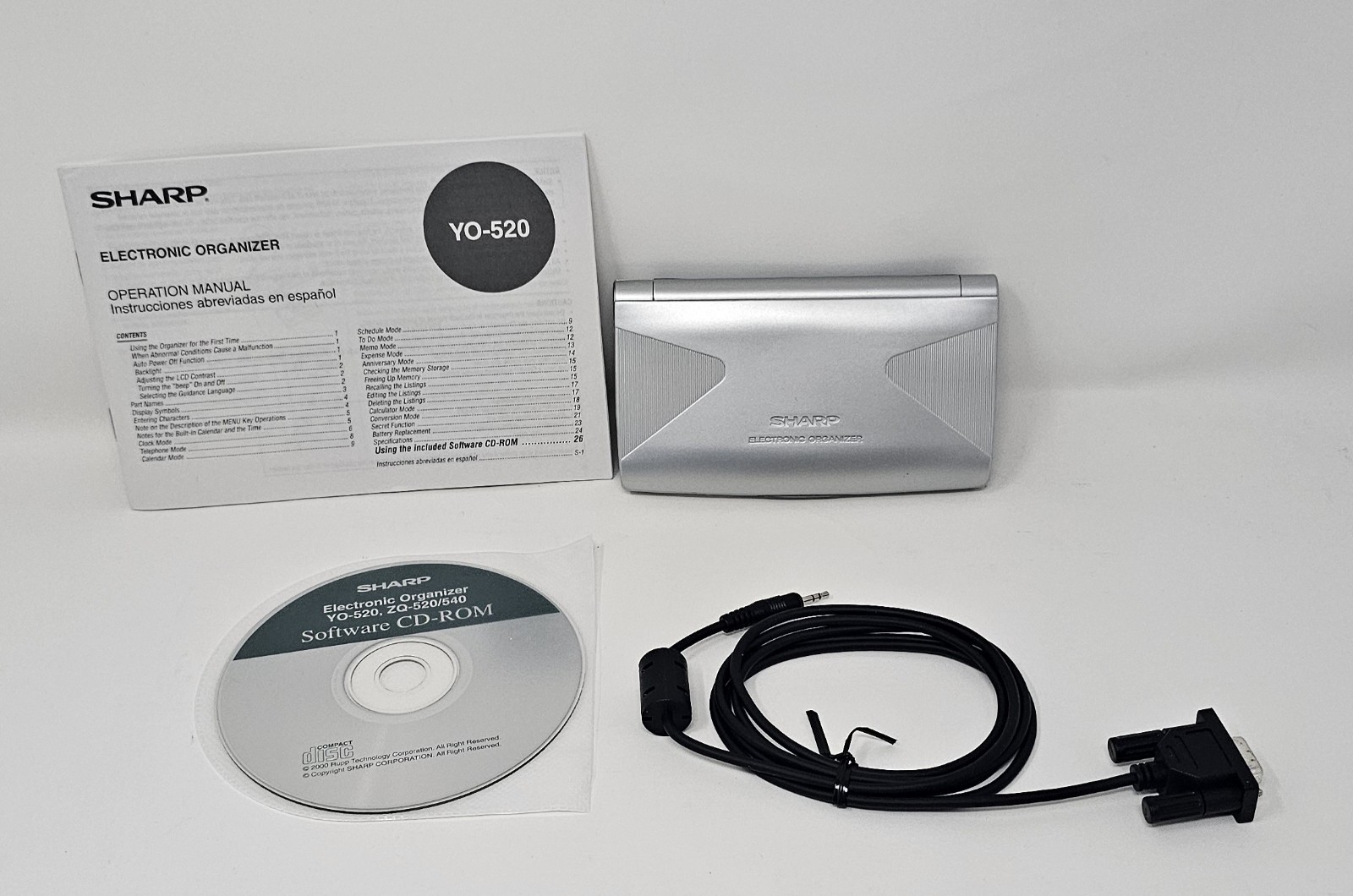 Sharp YO-520 Synchronize Memo Master Organizer Electronic Organizer Tested Works