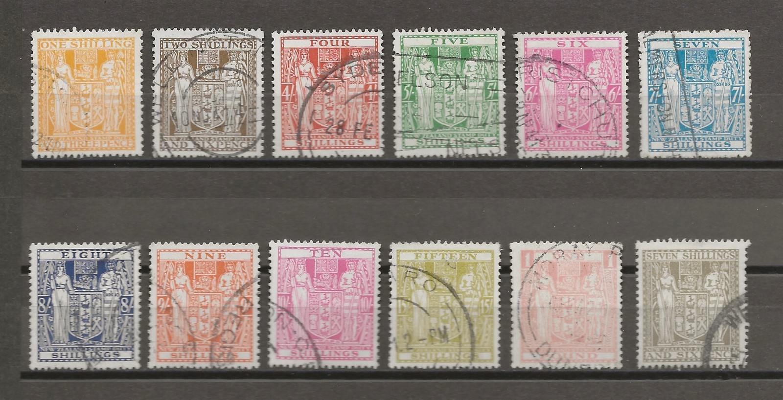 NEW ZEALAND FISCAL 1931/40 SG F169/F179  F185 USED