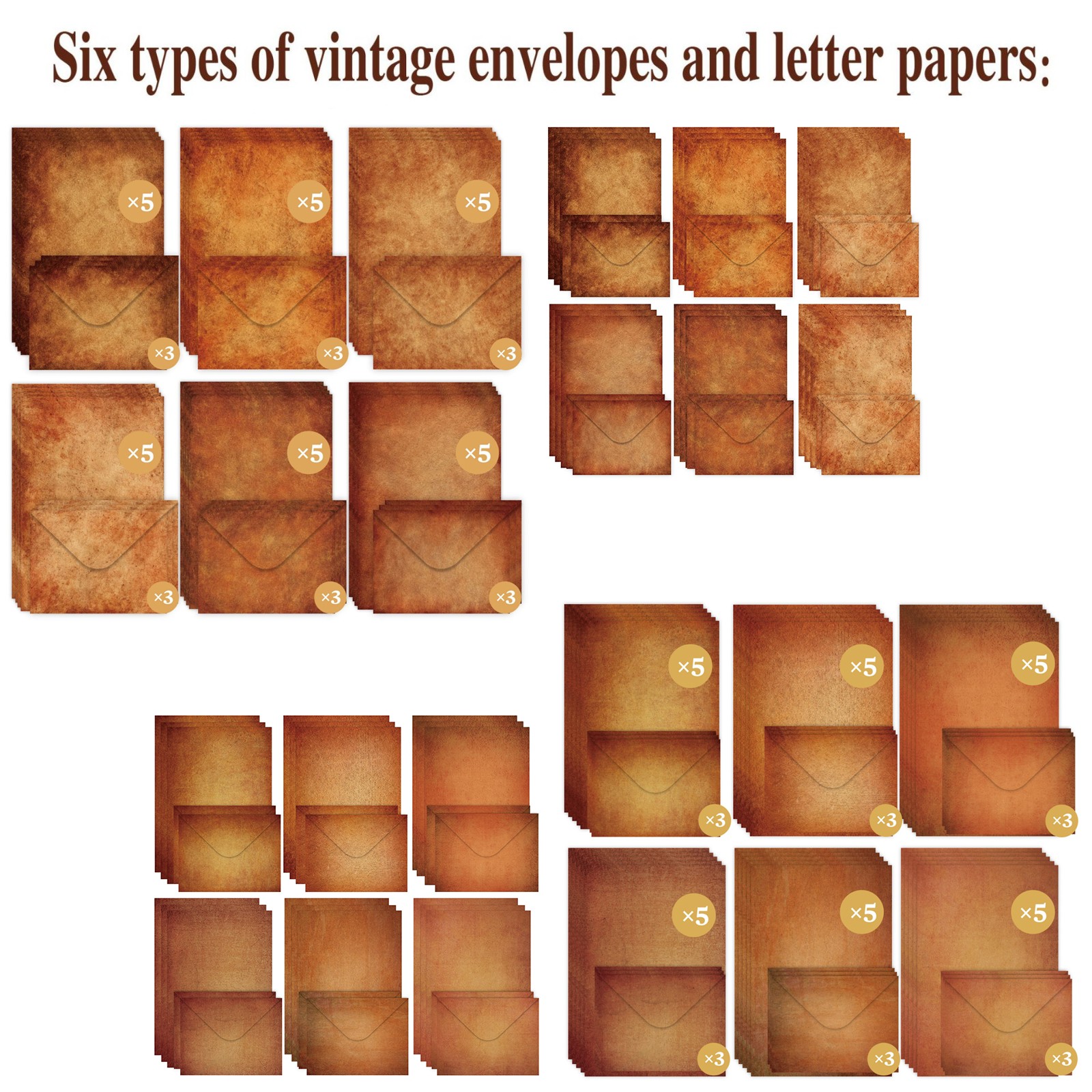 48 Piece Retro and Nostalgic Hyacinth Envelope Set