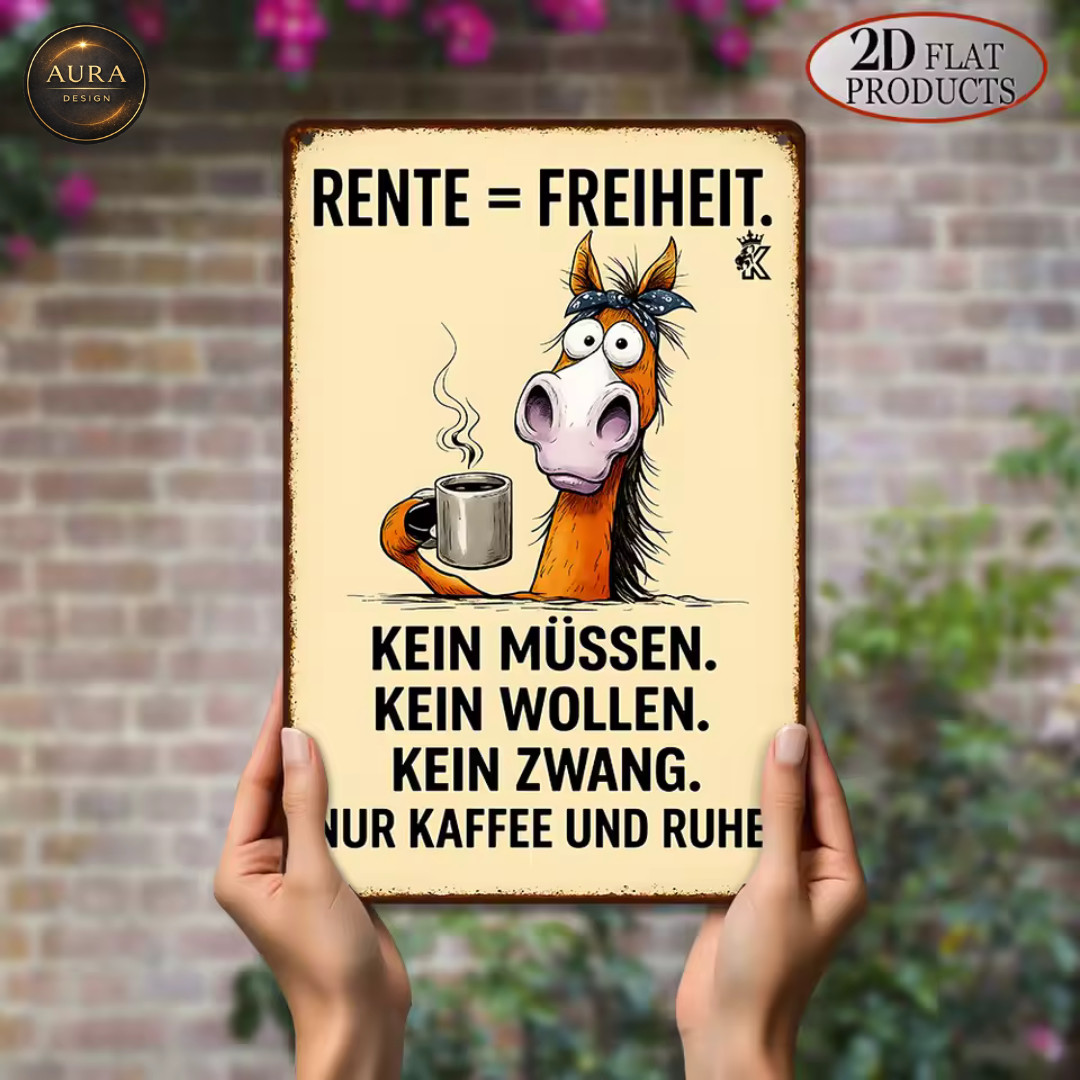 Horse Coffee Decorative Metal Sign – Vintage Wall Art Poster