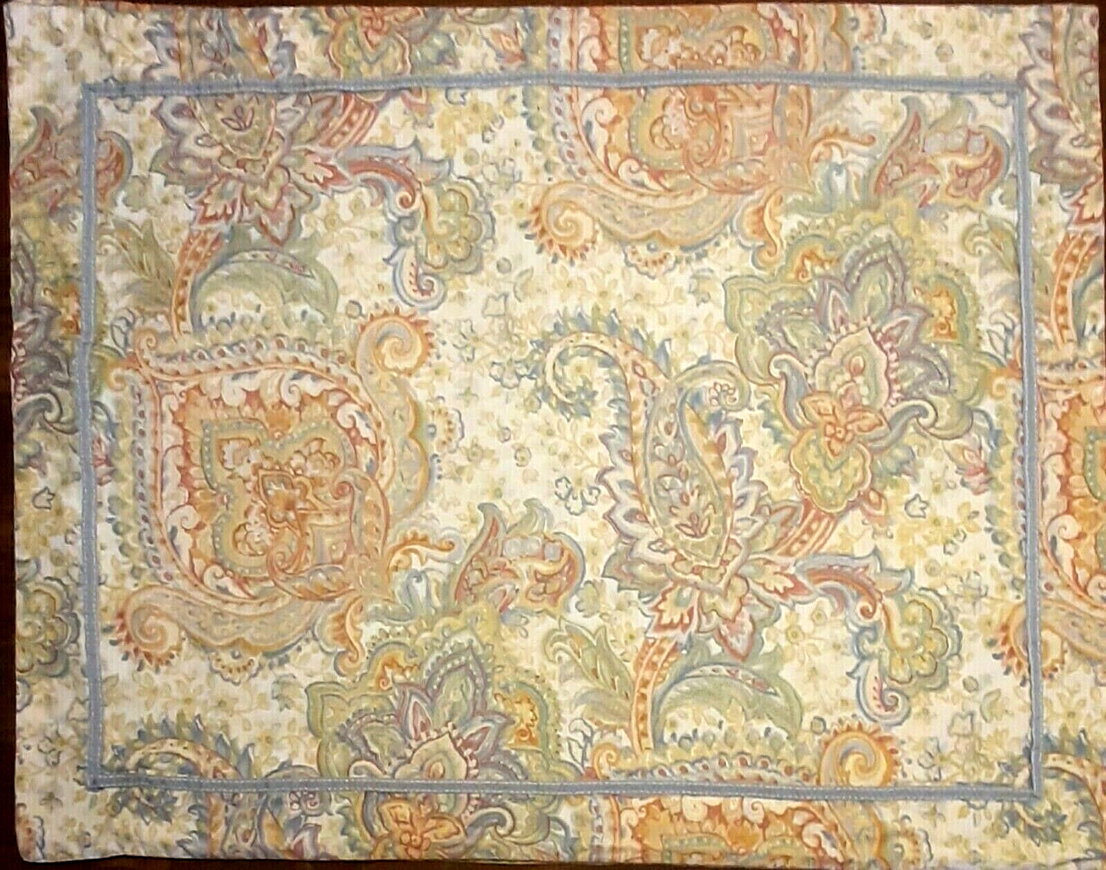 Charter Club  PILLOW SHAMS  Blue Coral Paisley Cotton  Standard  A Pair