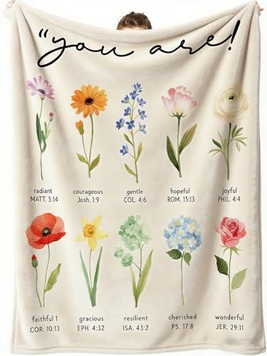 Christian Gifts for Women Prayer Christian Blanket with Flowers, Valentine's 