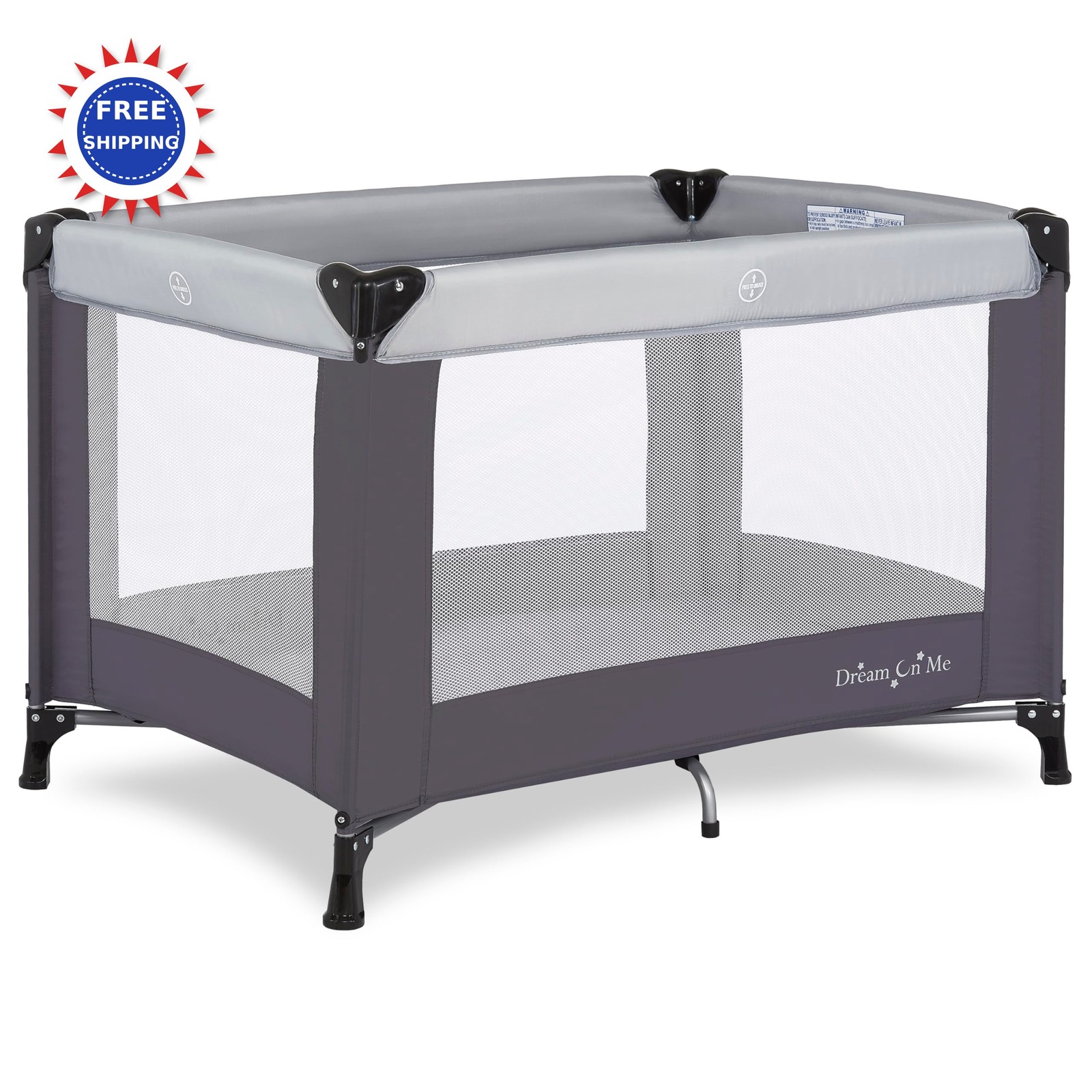Portable Playard Nest Grey Dream On Me Foldable Lightweight Award-Winning Travel