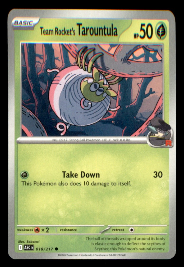 Team Rocket's Tarountula Common ME: Ascended Heroes 018/217 NM Normal Pokemon