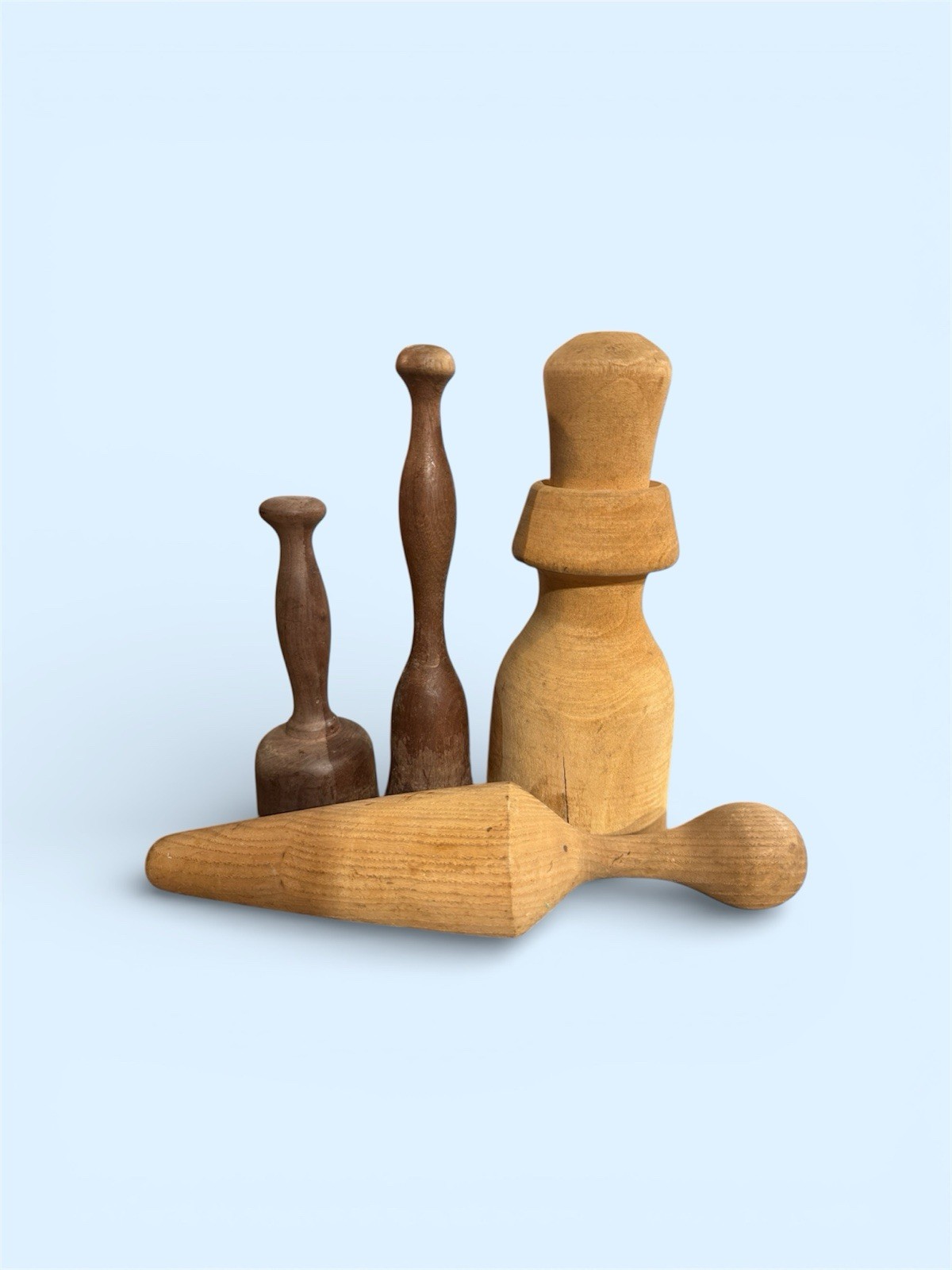 Vintage Wooden Hat & Glove Stretchers Primitive Cobbler  Tools Lot of 4