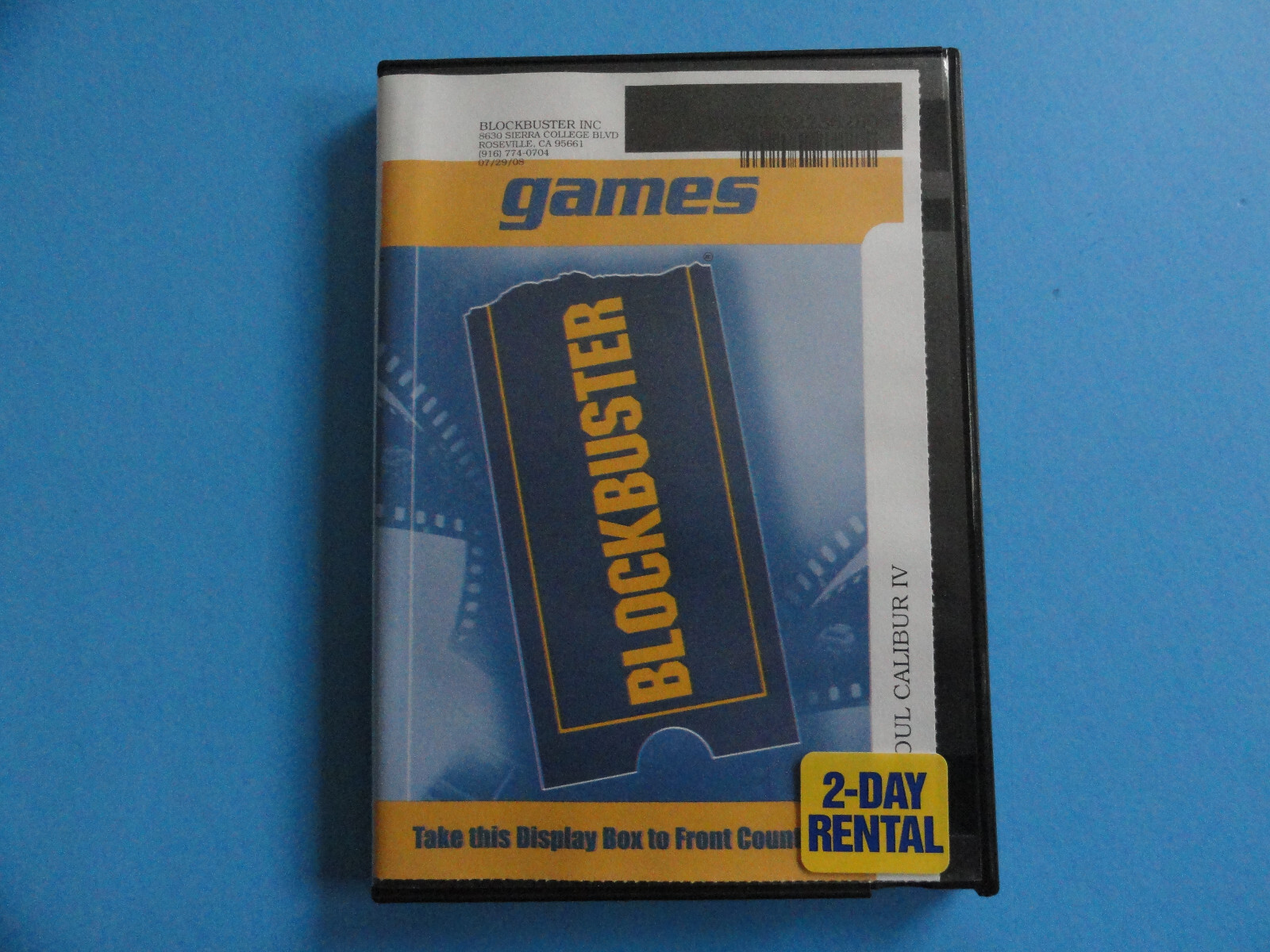 PS3 SOUL CALIBUR IV BLOCKBUSTER VIDEO GAME RENTAL CASE