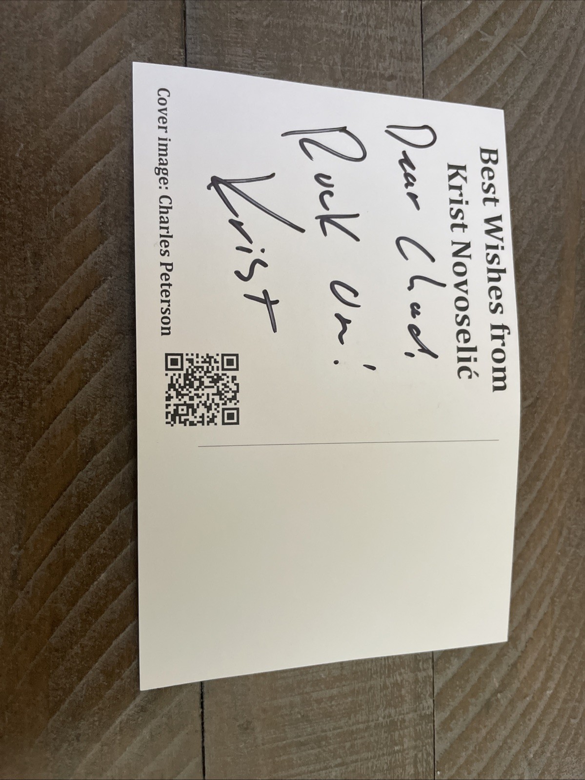 Nirvana-Krist Novoselic-Signed&Inscribed Postcard!!