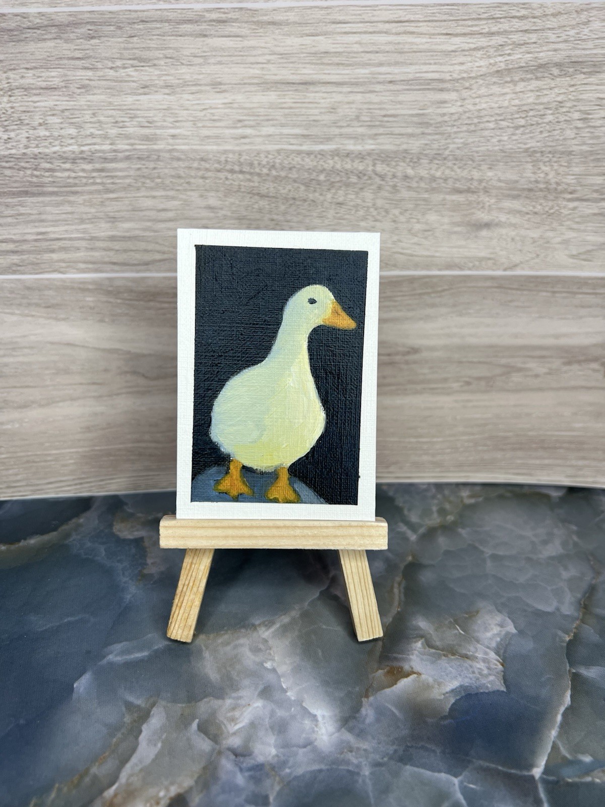 ACEO Art Card Original “Happy Duck” 2.5in x 3.5in.