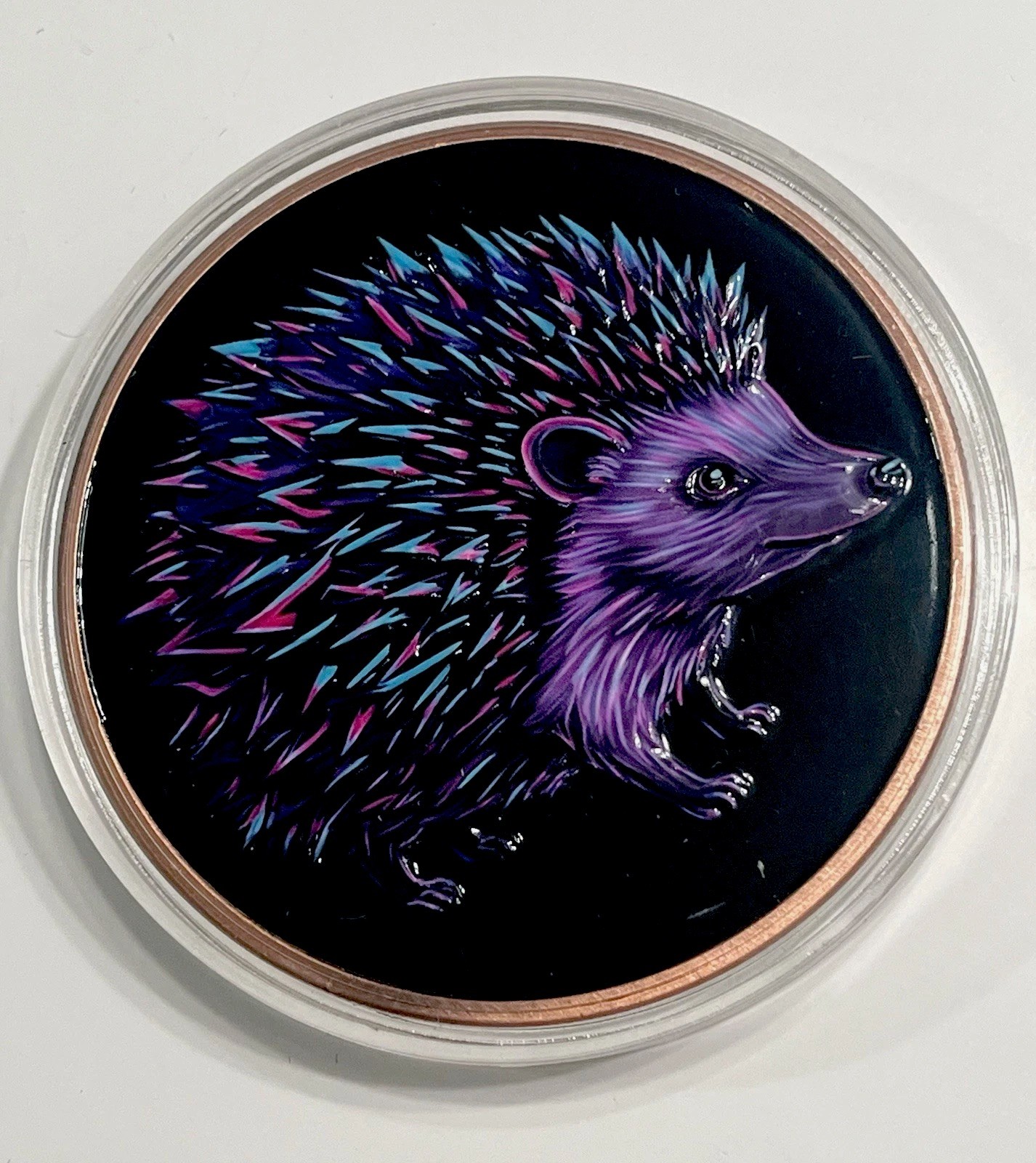 Mystic Night Hedgehog 5oz AVDP Colorized Copper Round Kzoo Bullion Mintage 5000