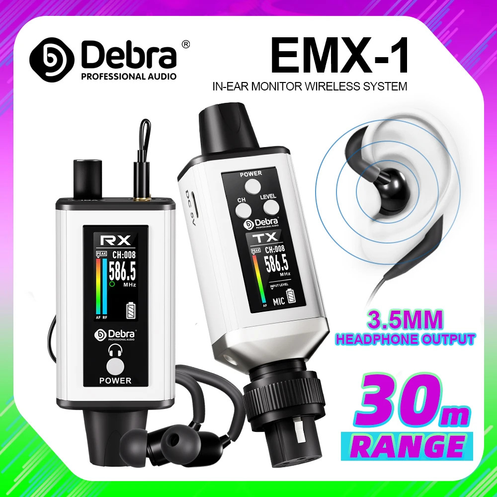 Audio UHF IEM EMX-1 Wireless Monitoring System with 16 Adjustable Frequency 