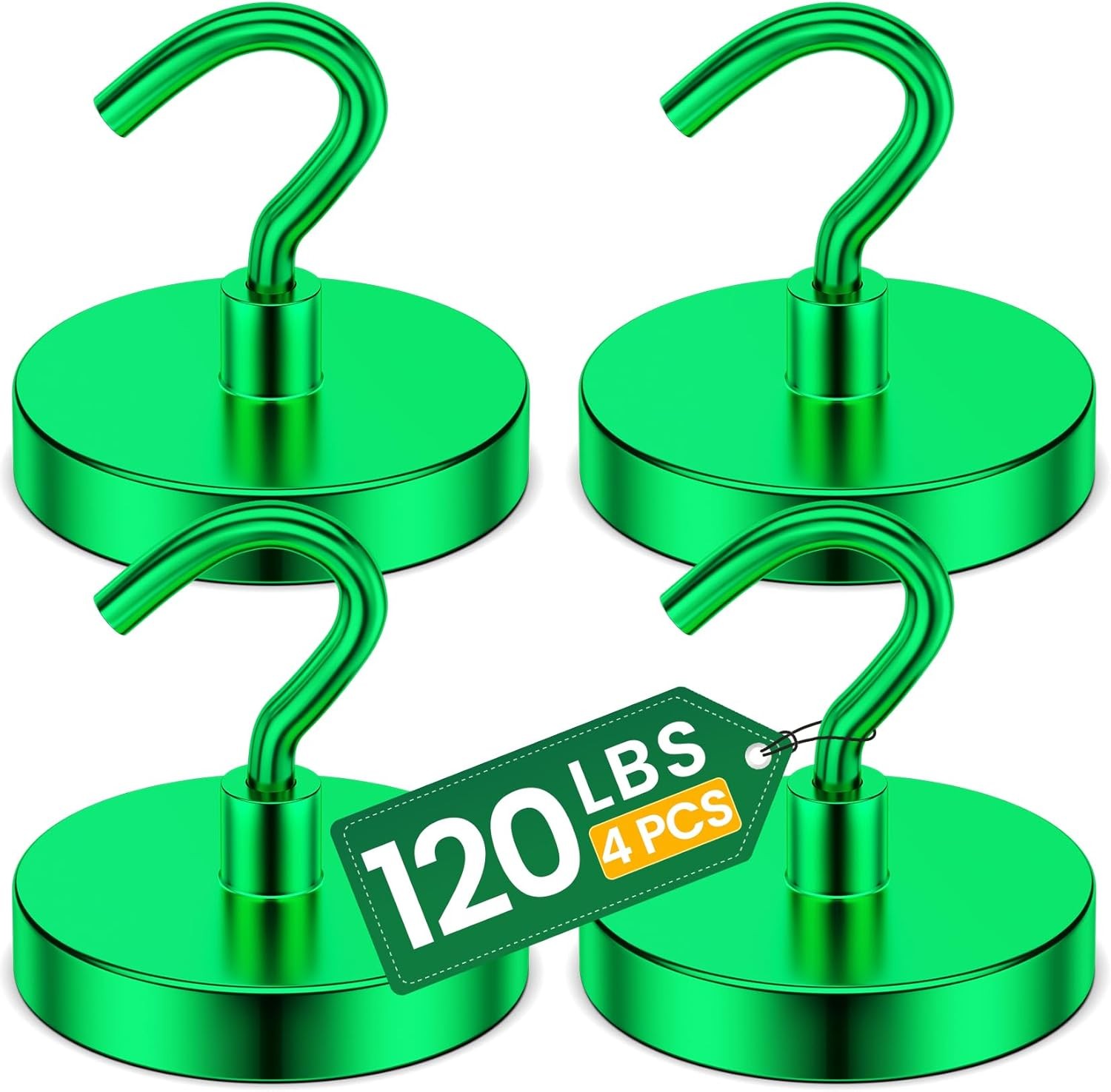 4 Pcs Heavy Duty Magnetic Hooks for Home, Kitchen, Classroom, Strong