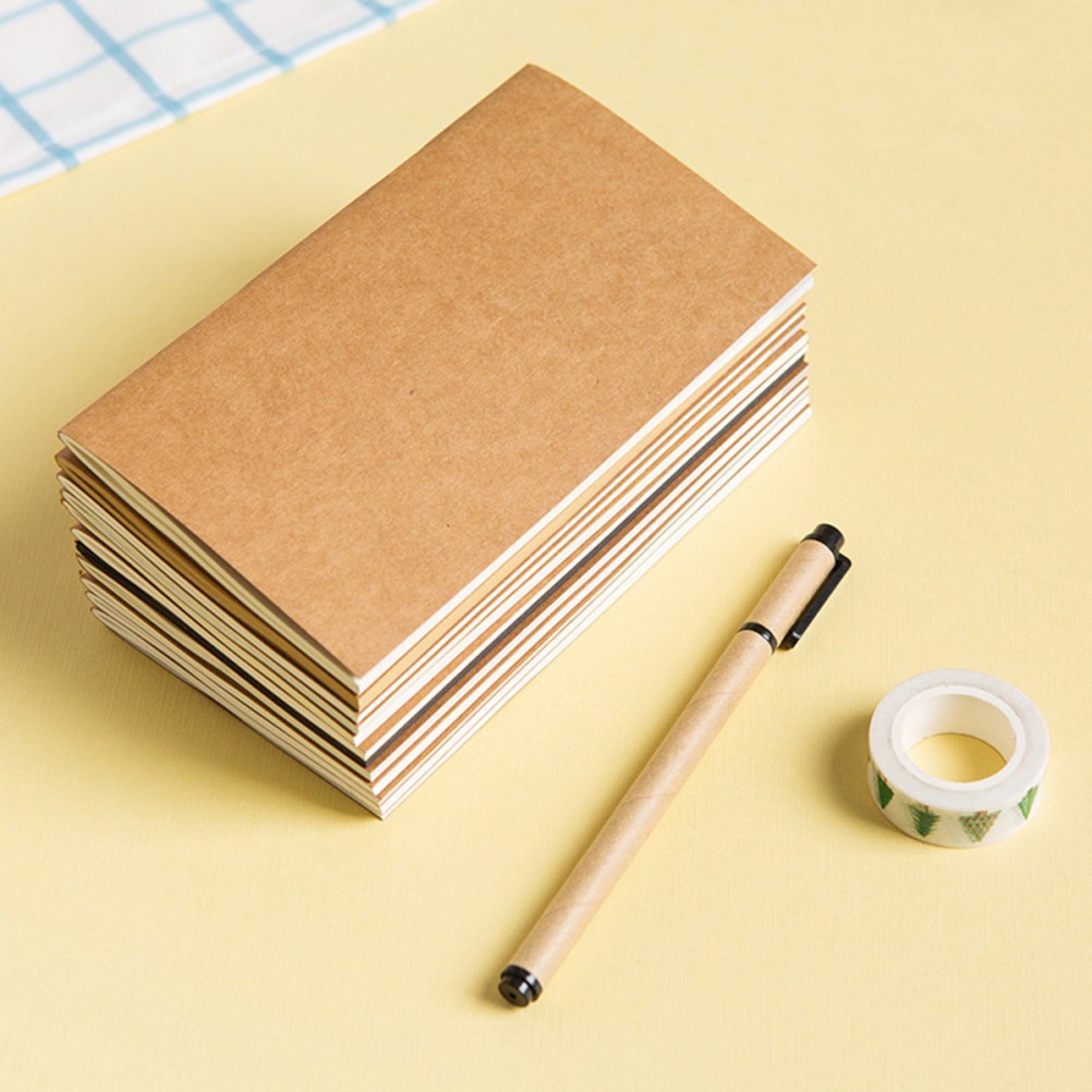 12 Pcs Kraft Paper Notebook Blank Pages Notebook for Creative Travel Journal