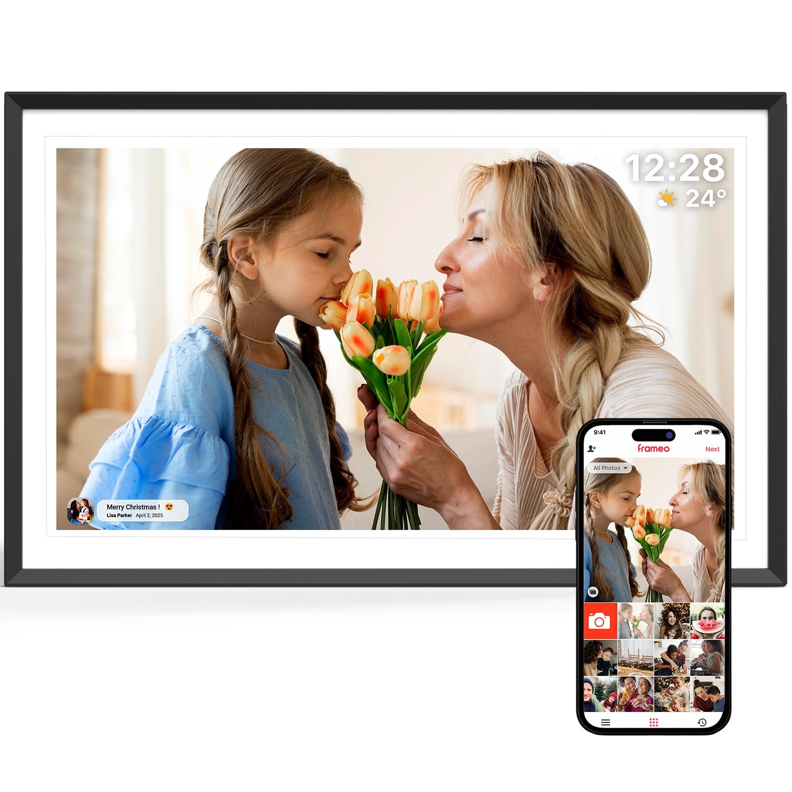 ApoloSign Digital Picture Frame 15.6 inch, WiFi Digital Photo Frame with 32GB...