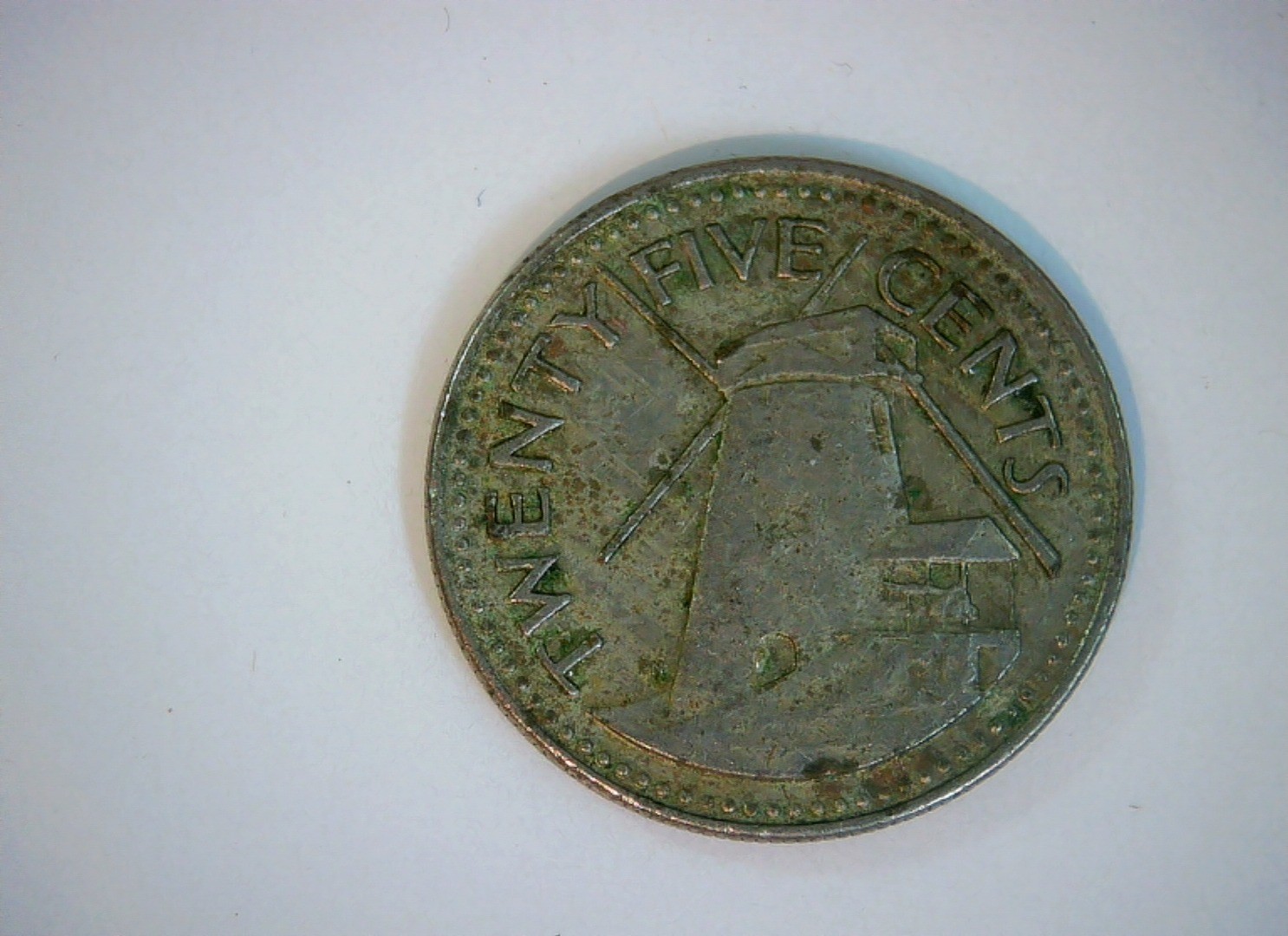 Barbados 1973 25 Cents Barbados 25 Cents (Windmill / Coat of arms) Coin