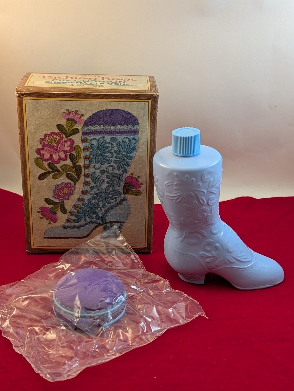 Vintage Avon FASHION BOOT Charisma Cologne Full Bottle 4oz Perfume NOS Box USA