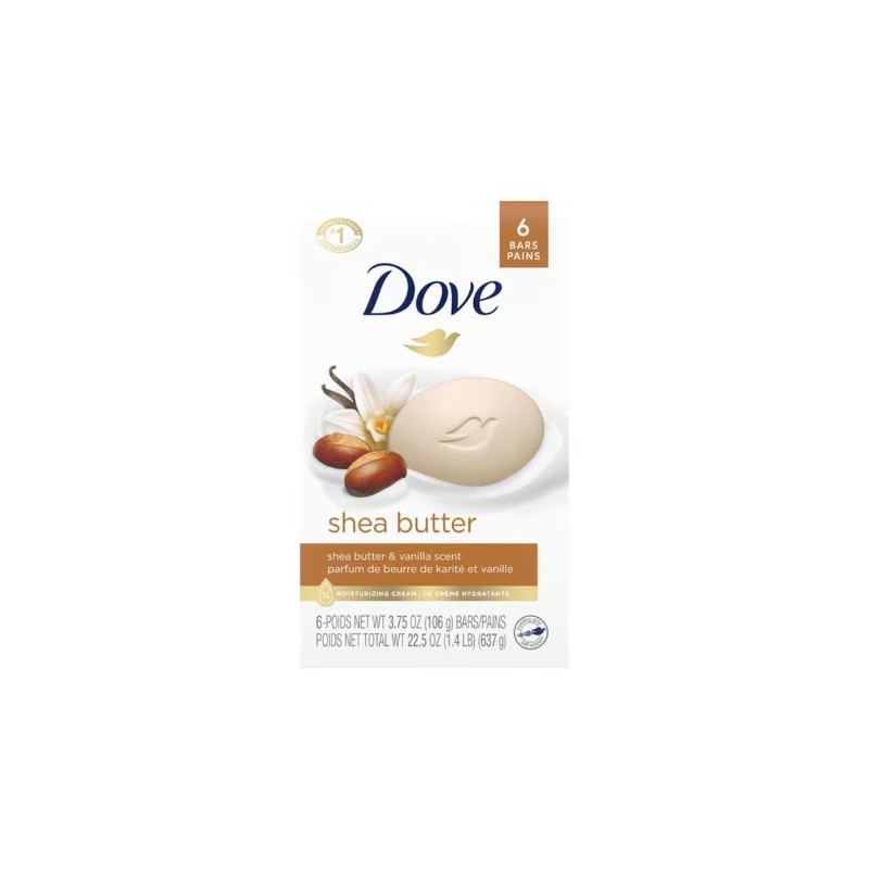 6x Dove Shea Butter Soap Bar Beauty Bars Bulk Fresh New 3.75oz
