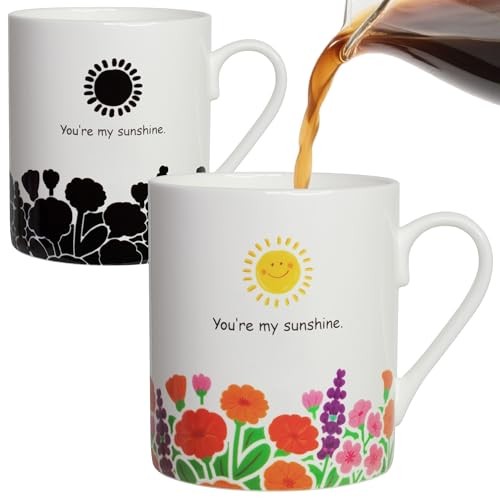 Garden Heat Color Changing Coffee Mug - 12 oz Ceramic Cup Gift for Garden & Sun