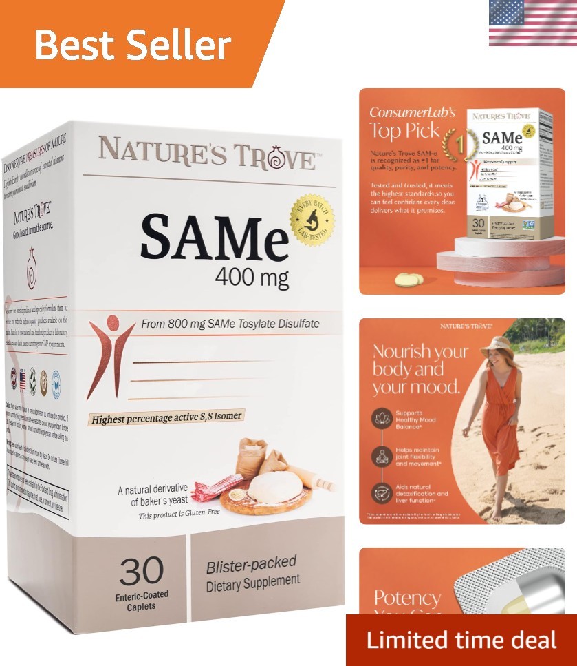 SAM-e 400mg  Caplets - Joint Health & Mood Enhancement with Freshness Seal