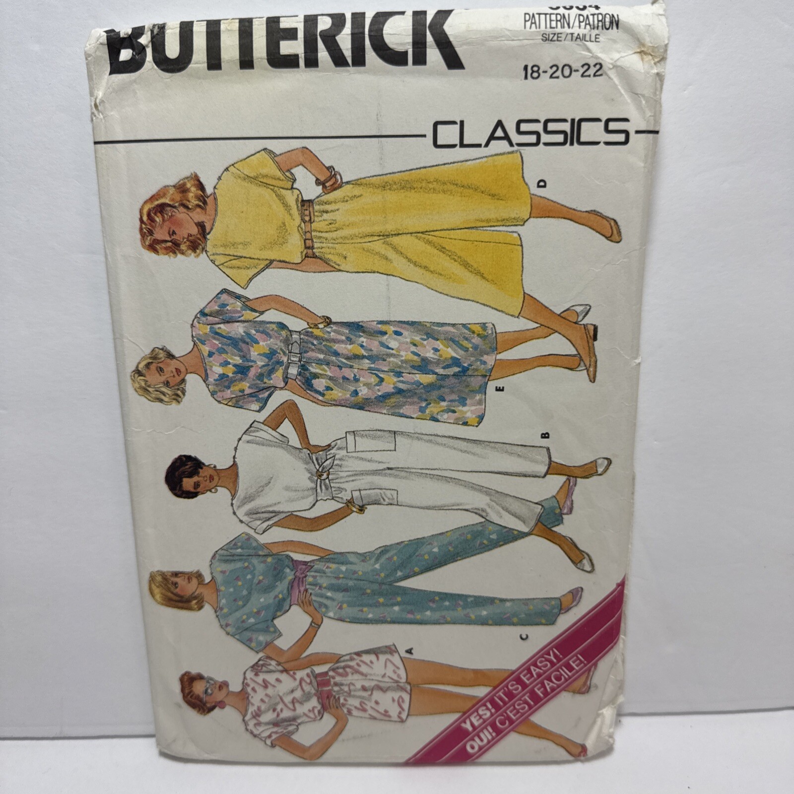 Butterick 3634 Misses Dress Jumpsuit Jumper Pattern 18-22 *Uncut*