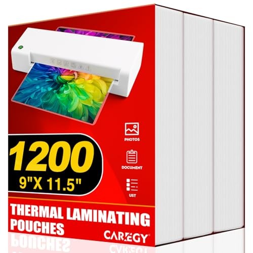  Thermal Laminating Pouches, Holds 8.5 x 11 Inch Sheets,1200 Pack 1200-Pack