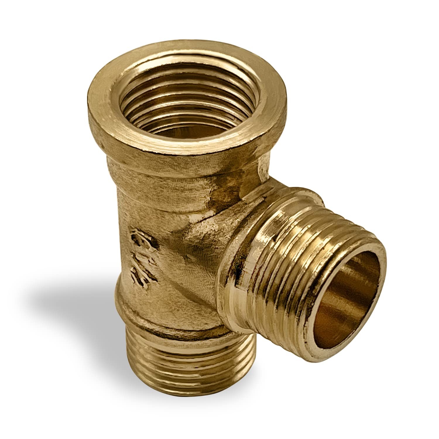 Pipe Tee 1/2" Female x Male x1/2" Fittings 0.5 inches, Brass 