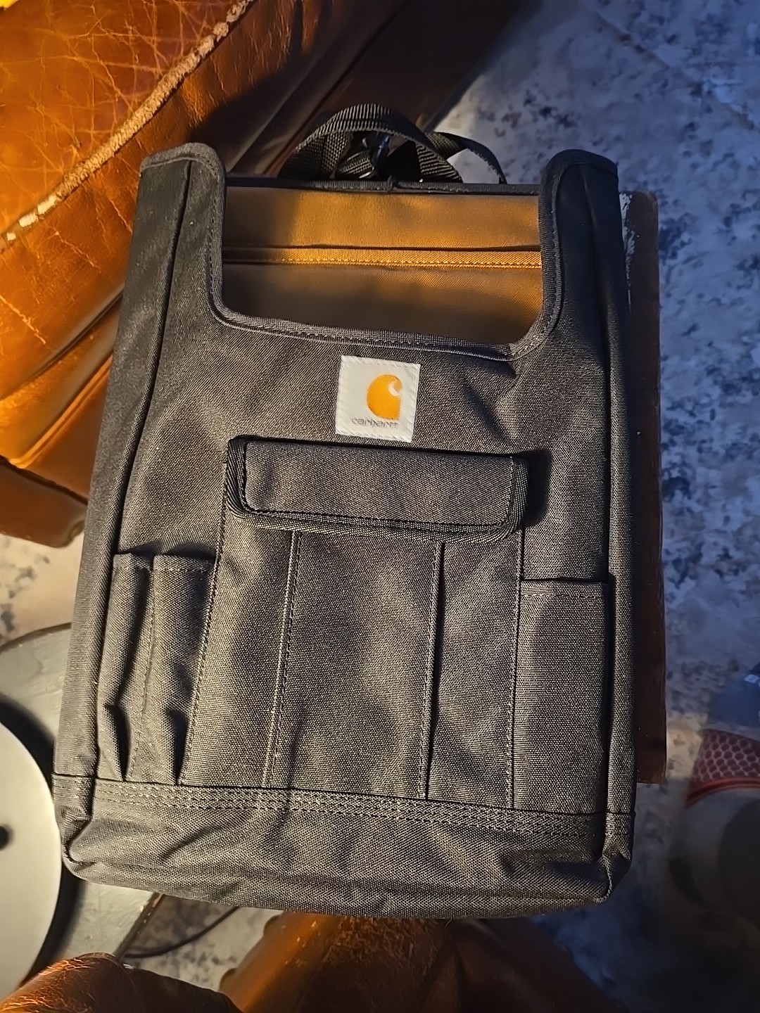 Carhartt Black Brown Front Seat Car Organizer 