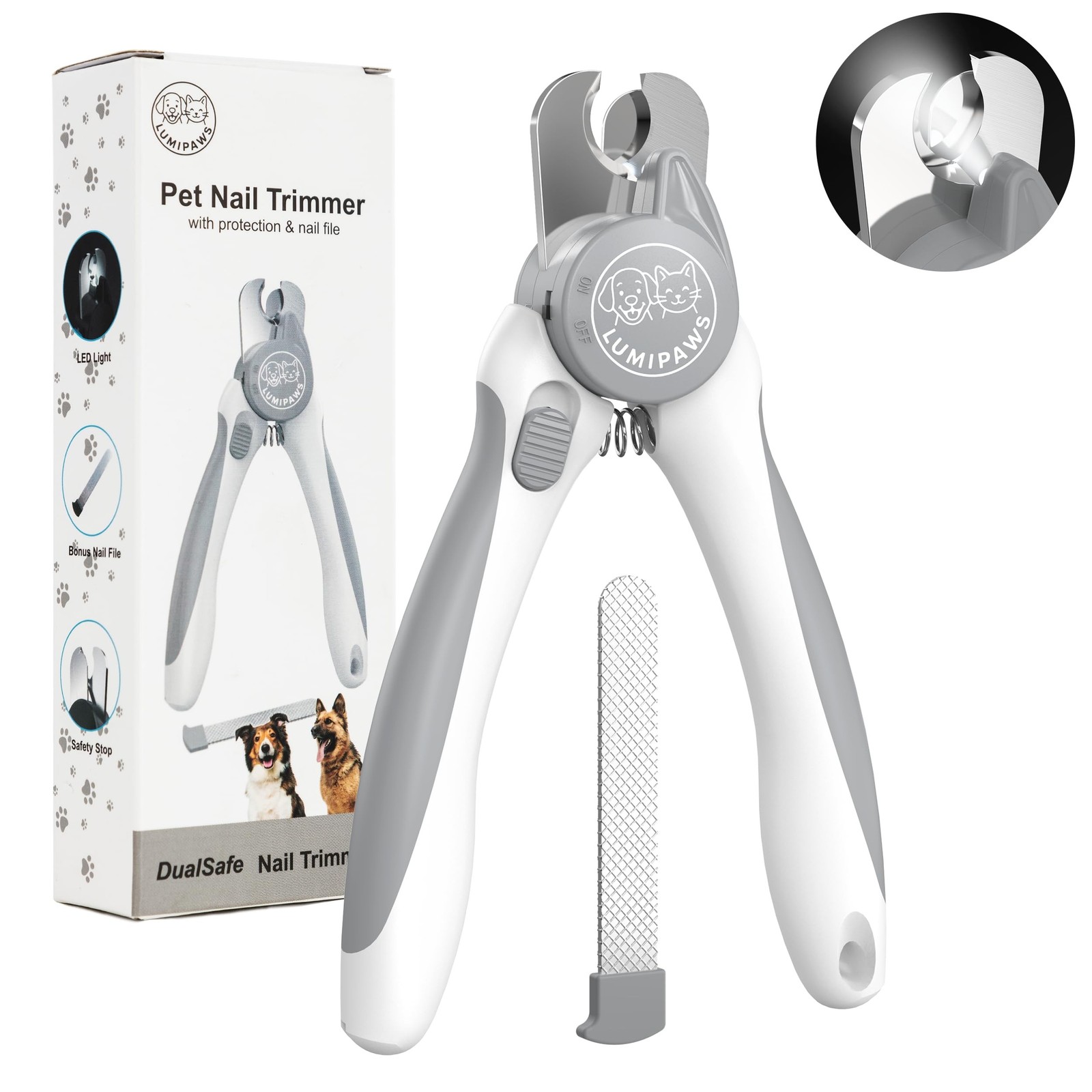 Dog Nail Clippers with LED Light | Illuminates Bloodline for Safe Trimming | ...