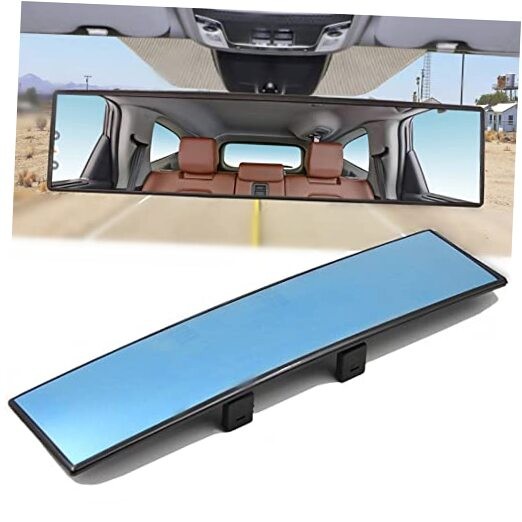  12Inch Anti-glare Rear View Mirror Universal Wide Angle Interior 12 inch Blue