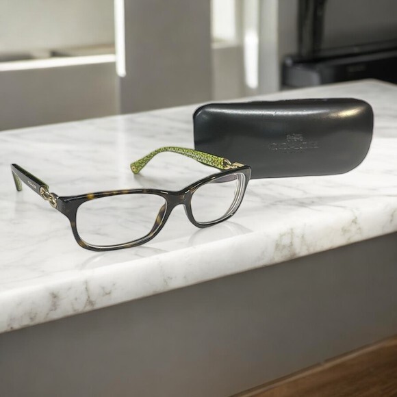 Coach HC5232 Fannie Dark Tortoise/Green Sig C Eyeglass Glasses Frames 52-16 135