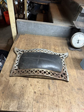 Antique Koken Barber Chair Leg Calf Rest Plate Frame Ornate Cast Iron Parts USA