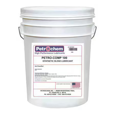 Petrochem Petro-Comp 100-005 Compressor Oil, 5 Gal., Pail, Mineral Oil
