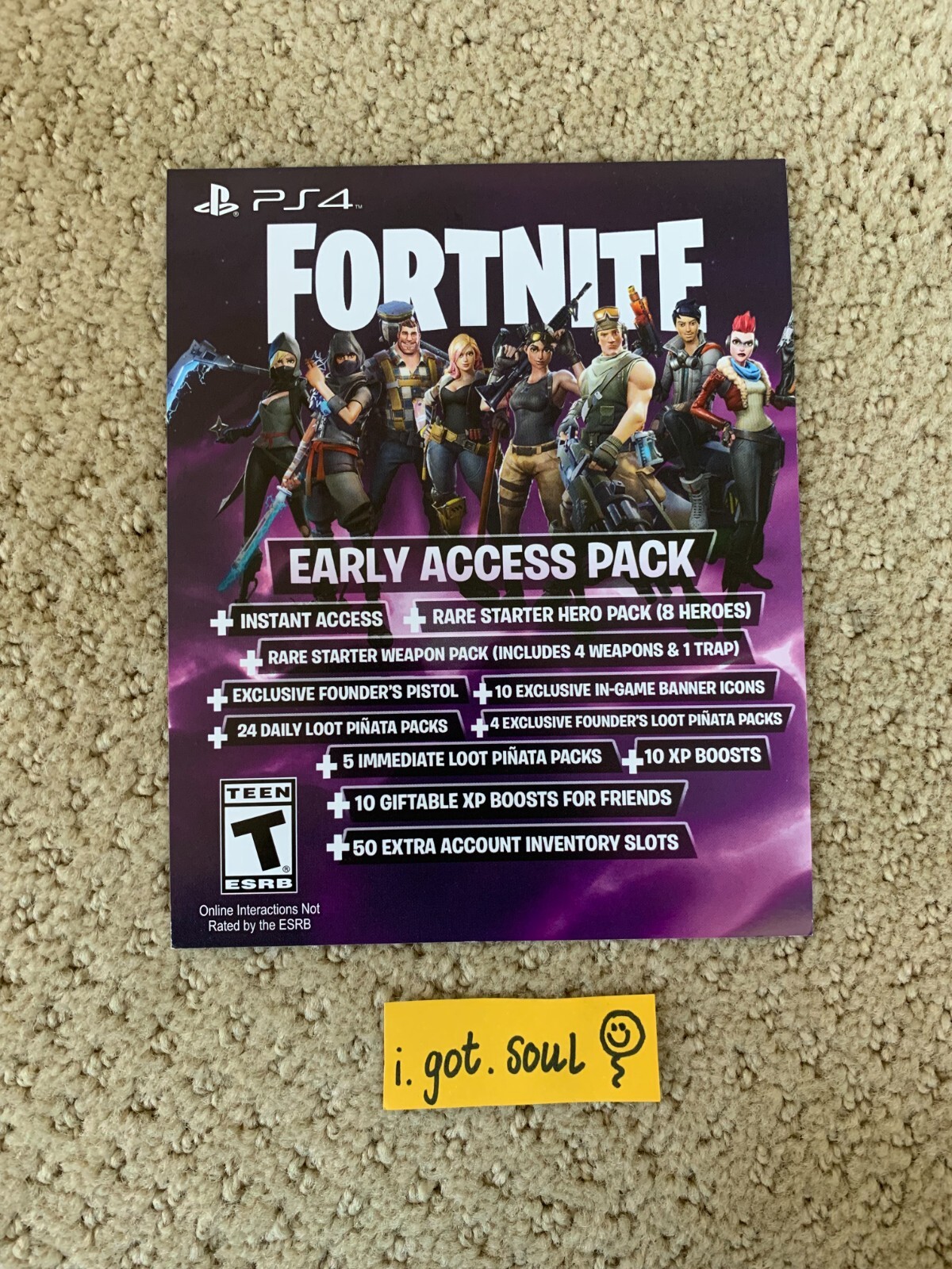 1x Fortnite PS4 PS5 Deluxe Founders Early Access Pack Code Only PSN Valid Unused