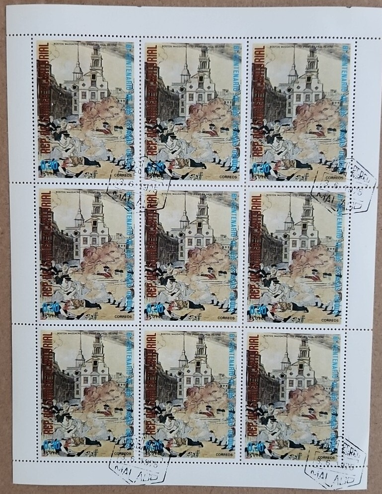 Lot 1 Of 9 Stamps Boston...1975 Equatorial Guinea NHXF Canceled 