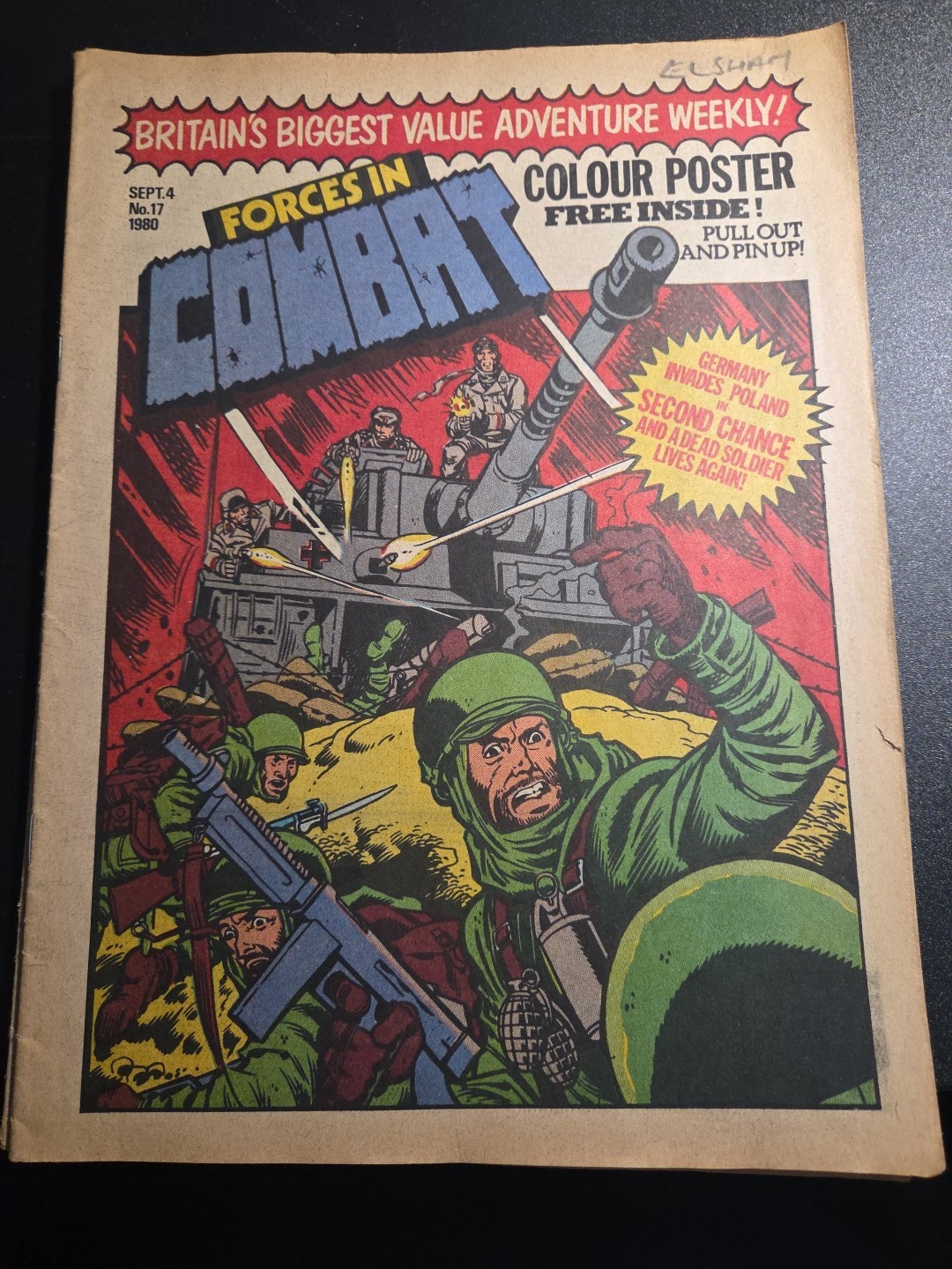 (MARVEL) #17 SEPT 4 1980 FORCES IN COMBAT vintage comic magazine, UK, 