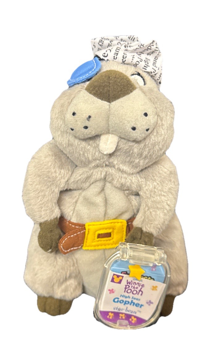 Winnie the Pooh Beanbag High Seas Gopher 6" Plush Toy W/Tags Star Bean