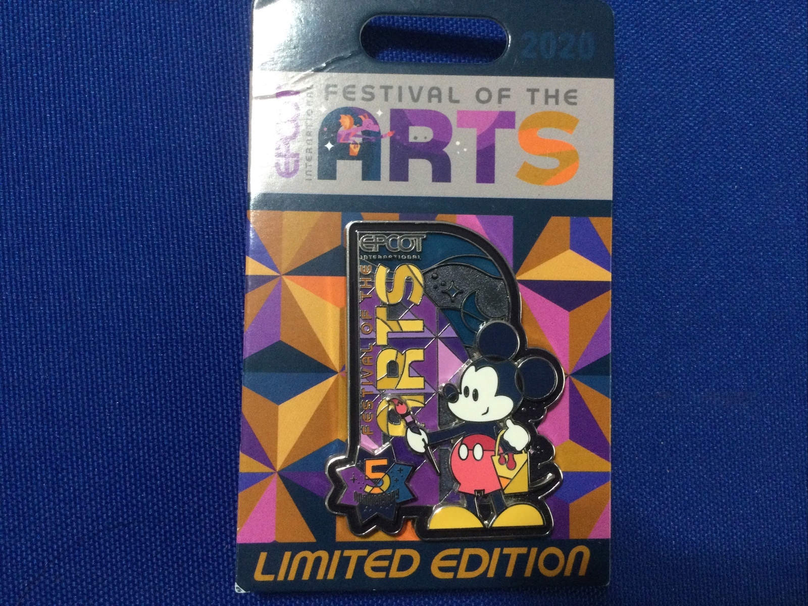 Disney Pin - EPCOT Festival Of The Arts 2021 Logo - Mickey Mouse 5th Anniversary
