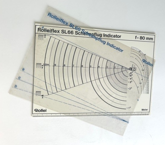Rolleiflex Scheimpfug Indicator Set for SL-66 / SL66 Planar 80mm Lens - Original