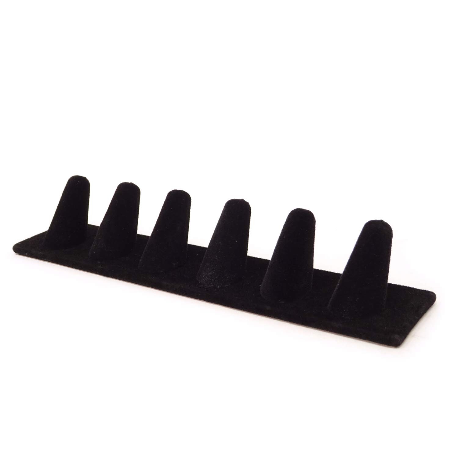 Honbay Black Velvet 6 Finger Ring 21x4.2x3.6cm/8.26x1.65x1.42inch, black 