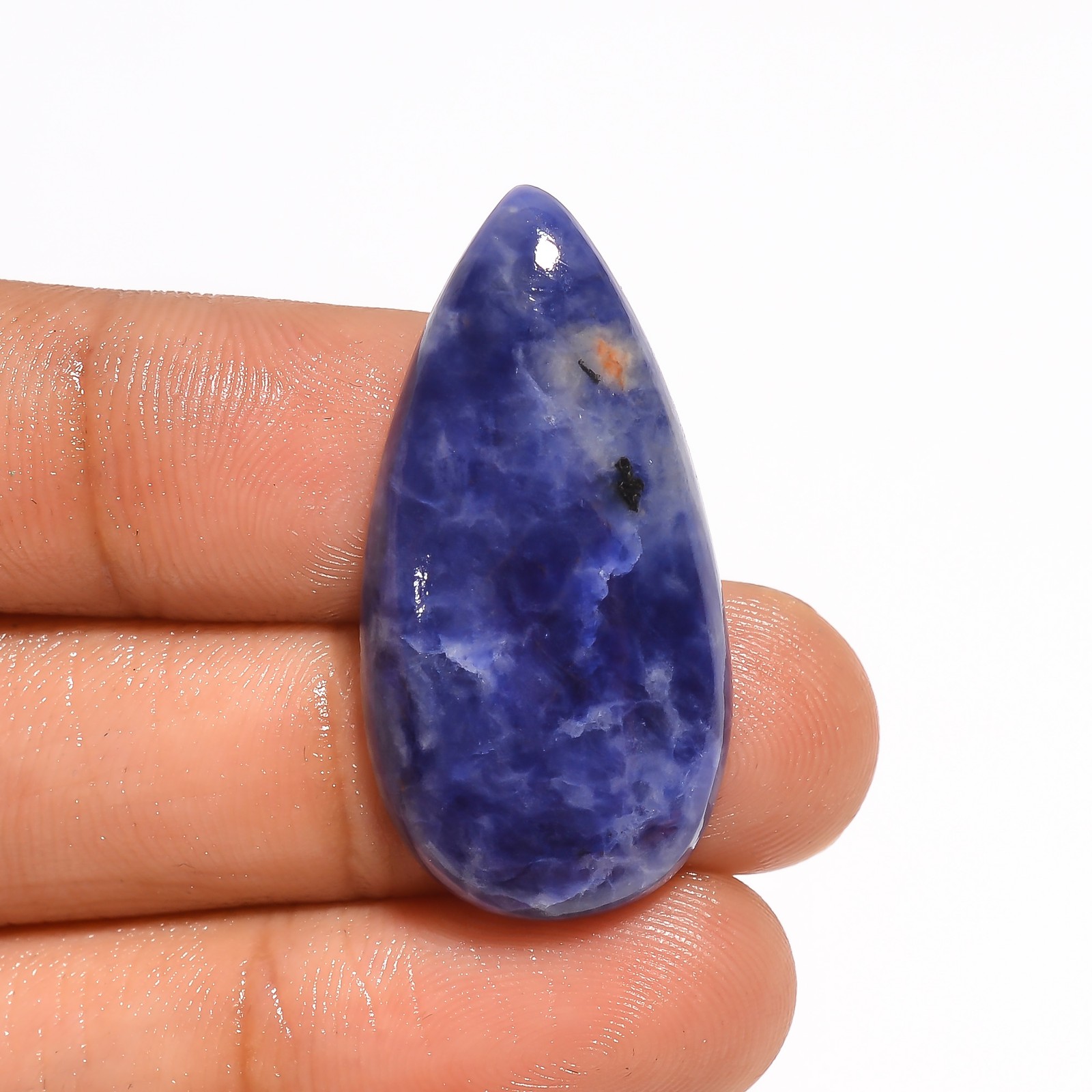 100% Natural Sodalite Pear Shape Cabochon Loose Gemstone 22 Ct 34X17X5 mm A-1588