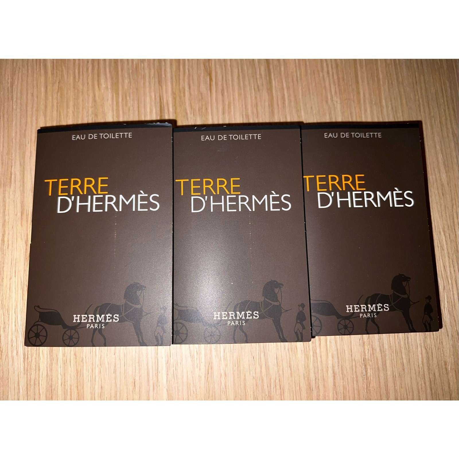 Lot 3 Terre d'Hermès - Hermes Parfums Cologne EDT Men 2ml .06oz Samples Vials