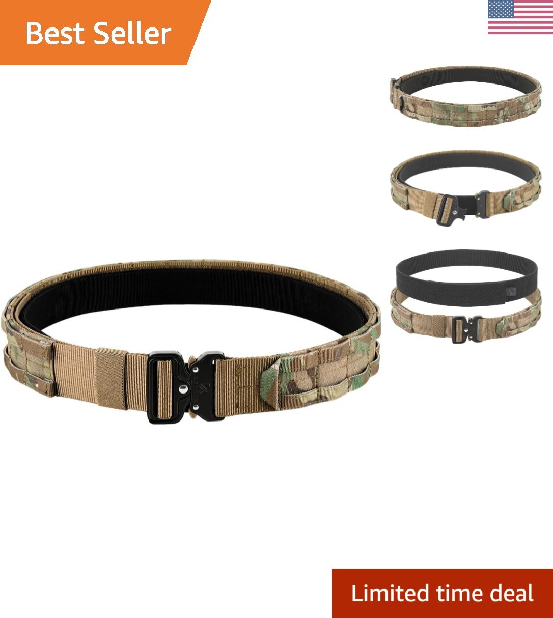 Versatile 1.75 Inch MOLLE Rigger Belt with Quick Release Buckle for Outdoors