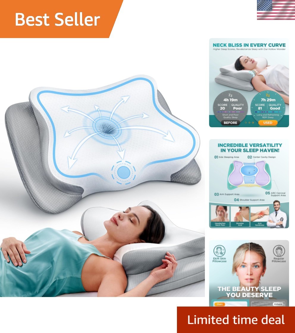 Ease Now Cervical Neck Pillow for Pain Relief, Beauty Sleeping Cooling Pillow...