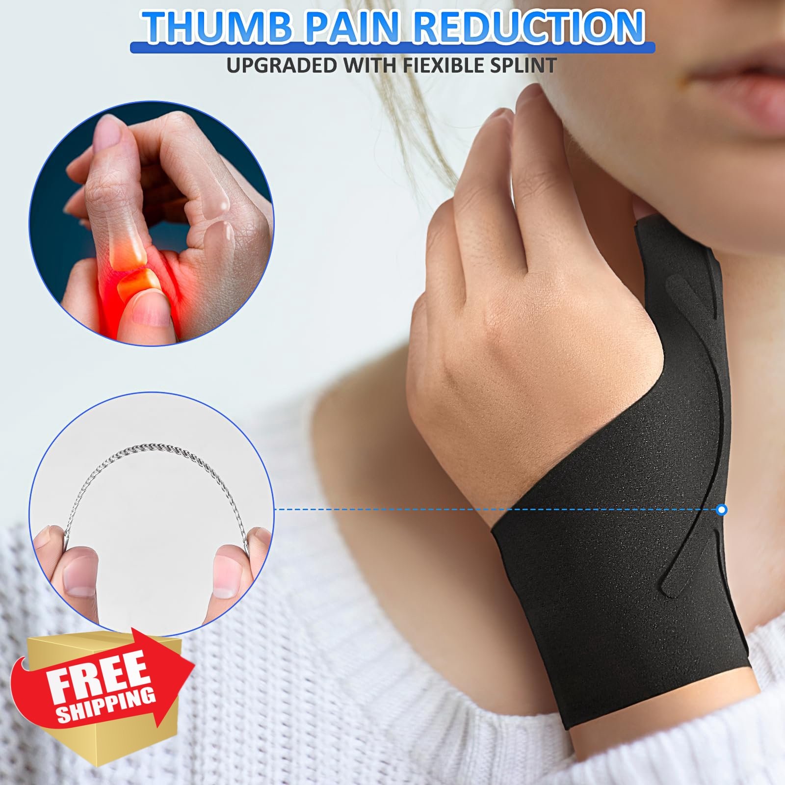 Thumb Wrist Brace Copper Splint Left Right Carpal Tunnel