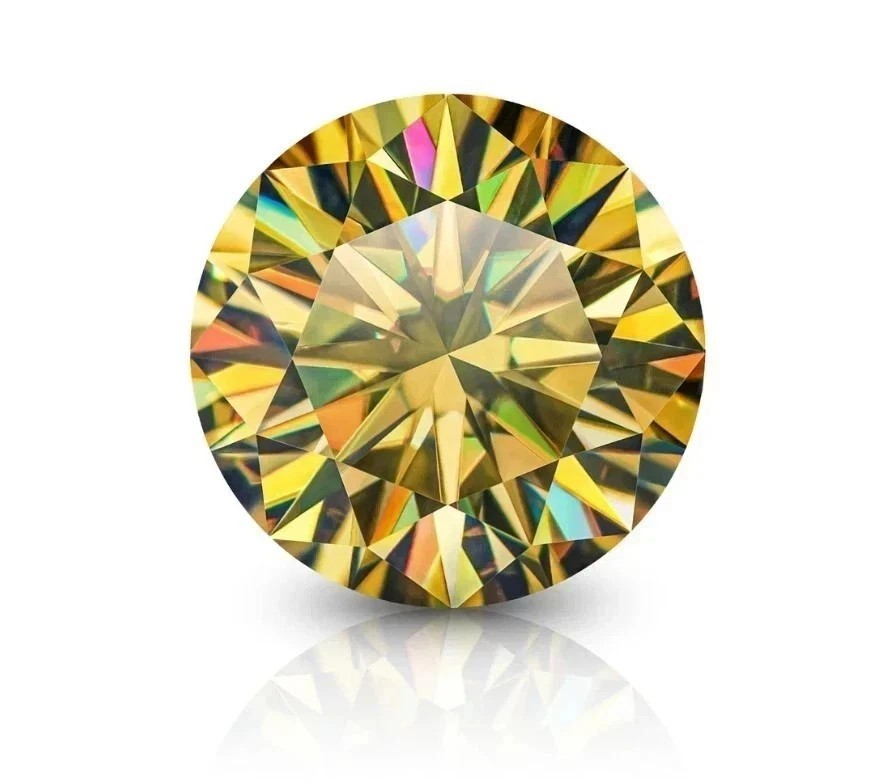1 CT Round Cut Natural Yellow Color Loose Lab Grown Diamond VVS1 Certified Z790