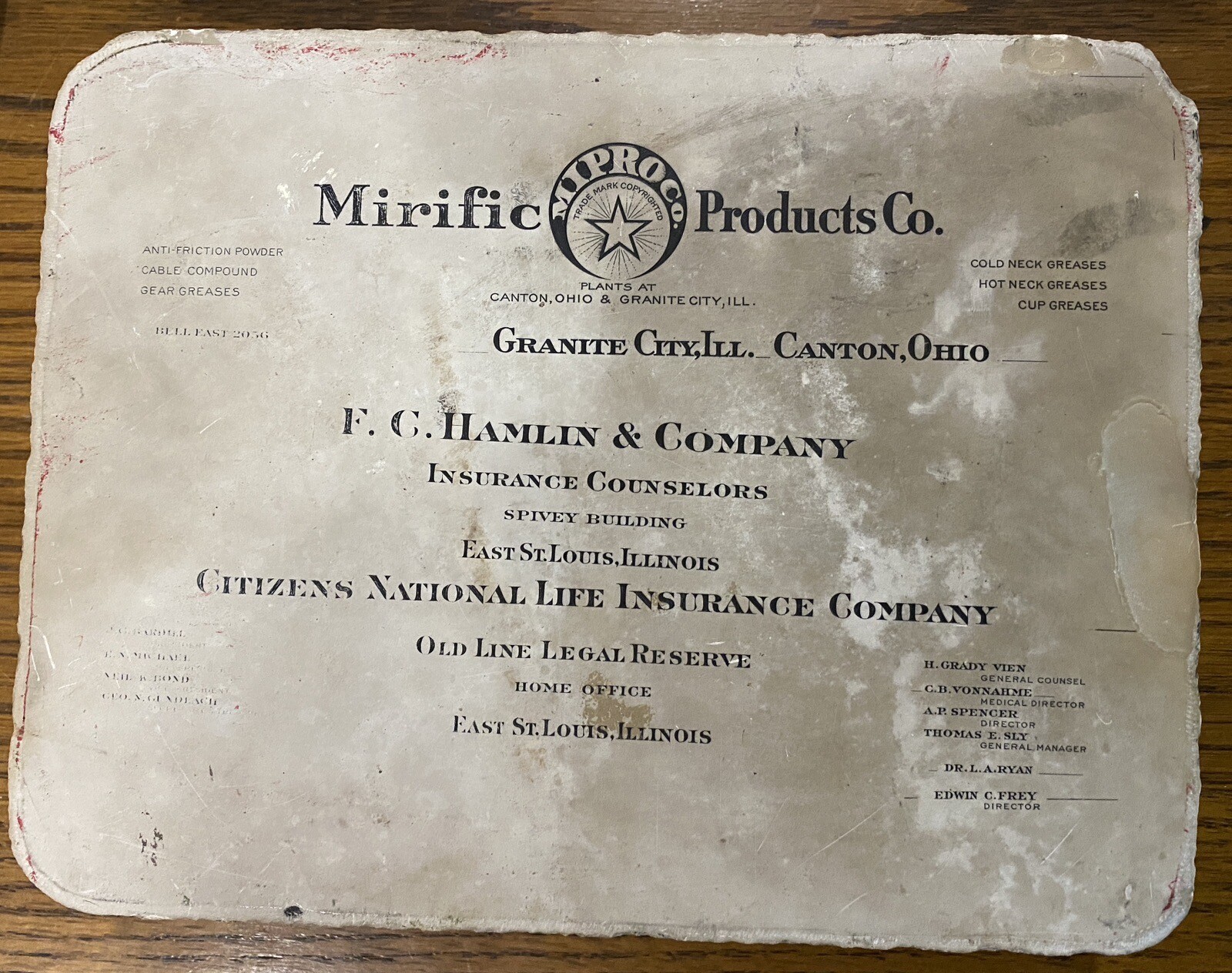 Lithography Stone including St. Louis Structural Steel Company Coudy Bros Lumber