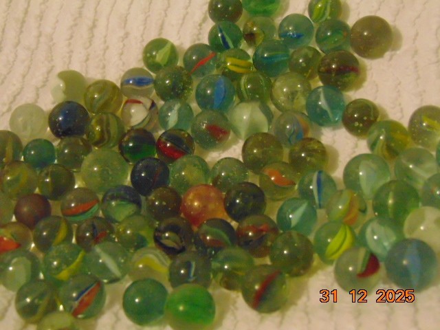 Old Glass Marbles, Cats Eye Pattern. 460gram (N)