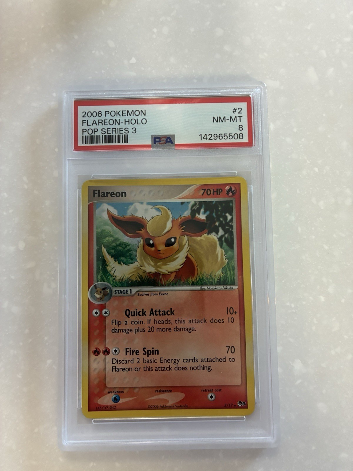 2006 Flareon-Holo Pop Series 3 PSA 8